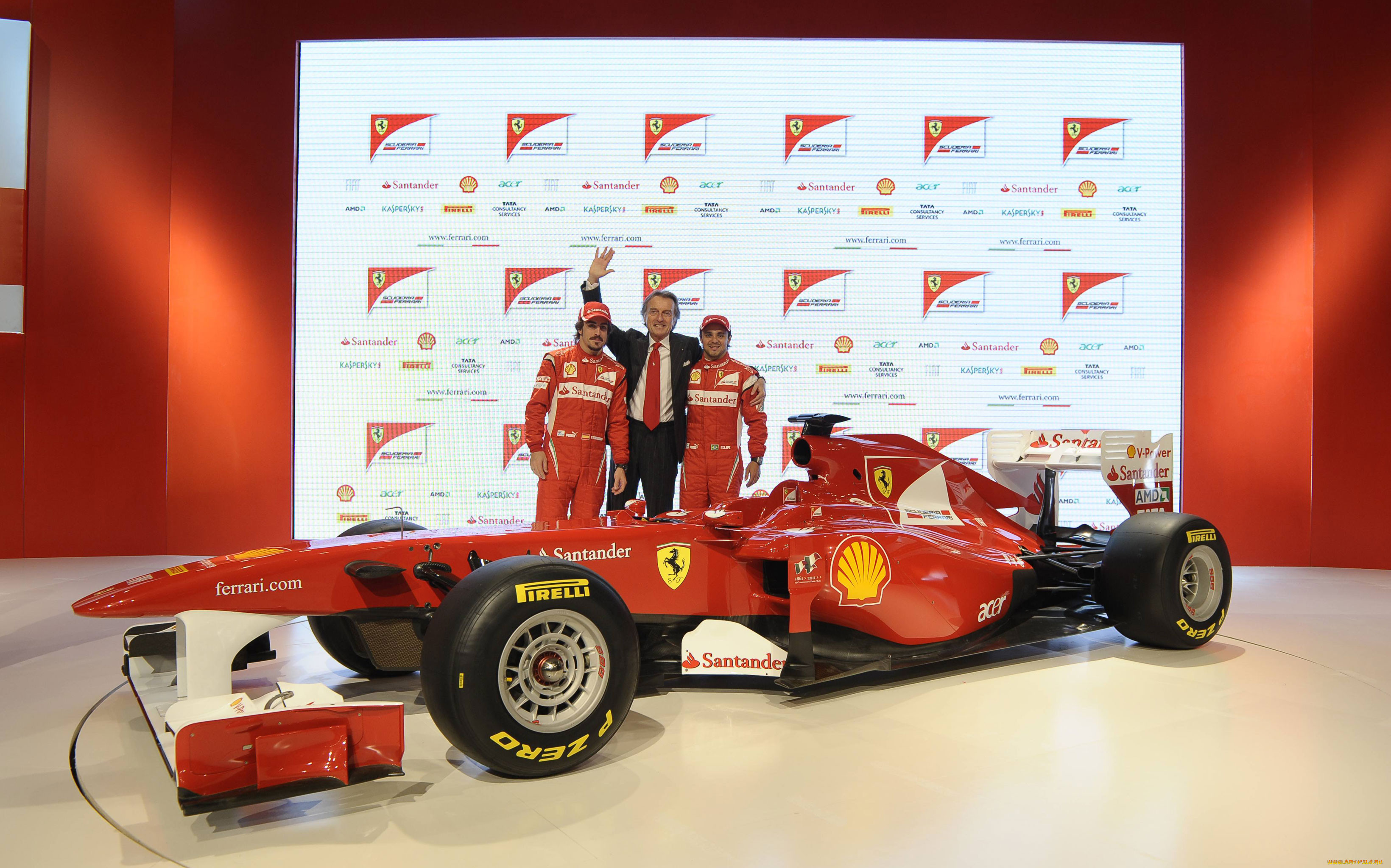 luca, cordero, di, montezemolo, fernando, alonso, and, felipe, massa, presentation, ferrari, f150, , , 1, , , 